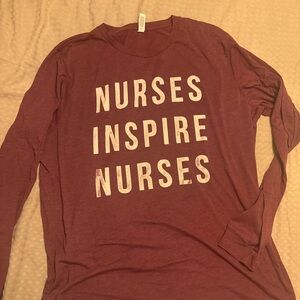 Maroon Long Sleeve 'Nurses Inspire Nurses' Shirt